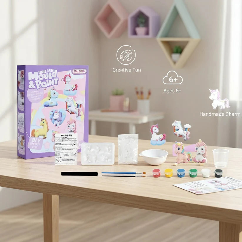 BalGyan™ DIY Unicorn Mould & Paint Craft Kit – Make, Paint & Play! (Ages 3+)